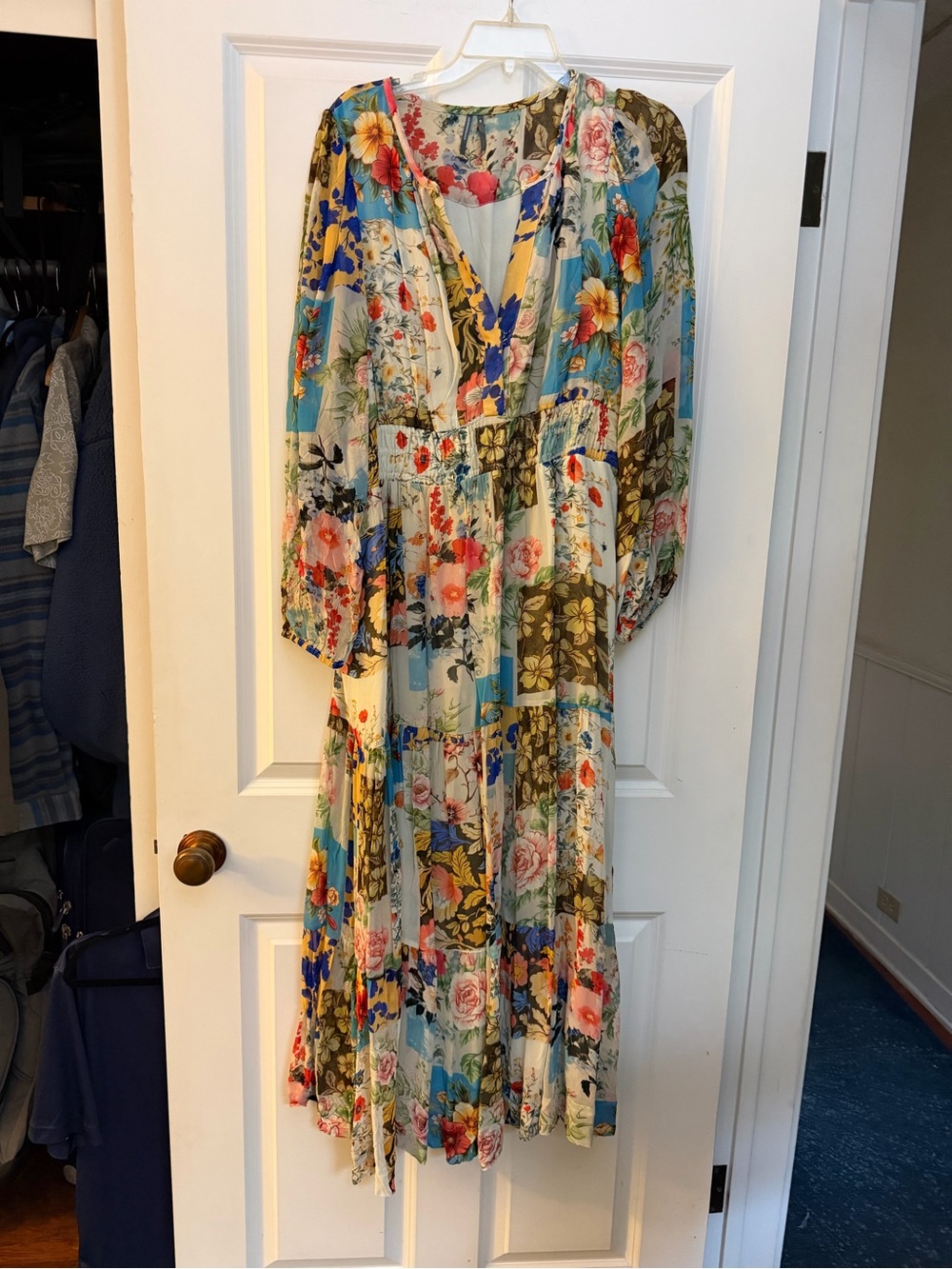 Anthropologie Floral Patchwork Maxi Dress
